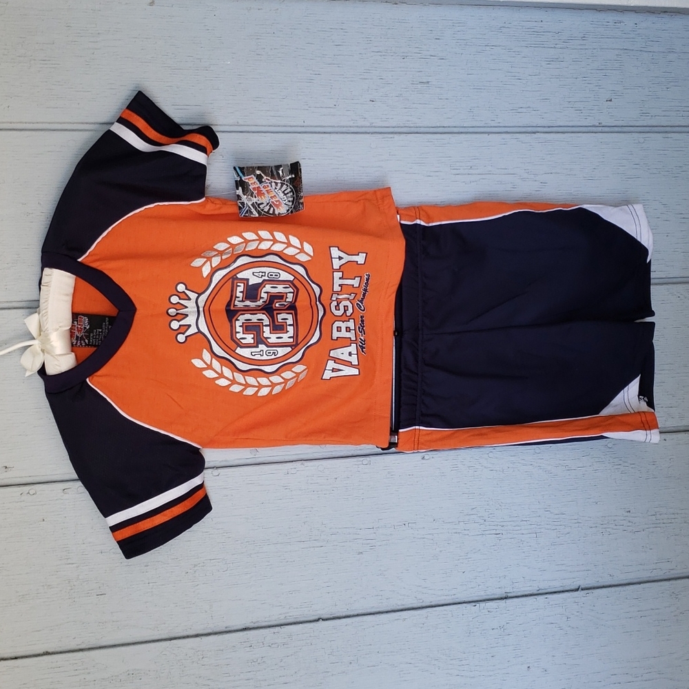 Blur Orange Shirt Shorts Set